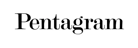 Wordmark logo displaying the word 'Pentagram' in a serif font.